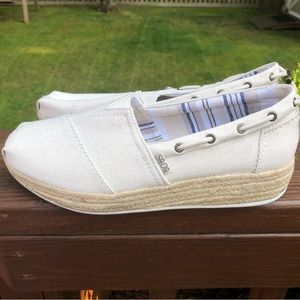 Skechers BOBS High Jinx Women's Espadrille Slip-On Shoes in Natural size 9.5
